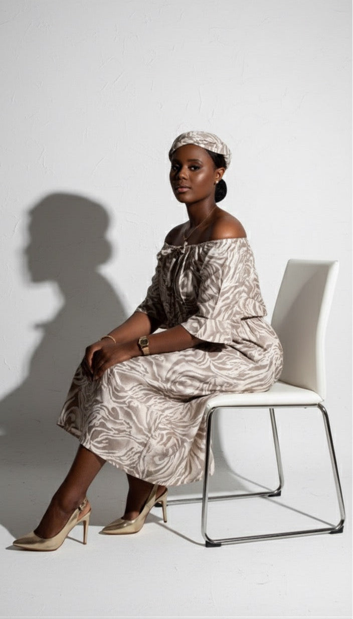 Robe L'audacieuse ASWAH - Détail des motifs élégants et distinctifs