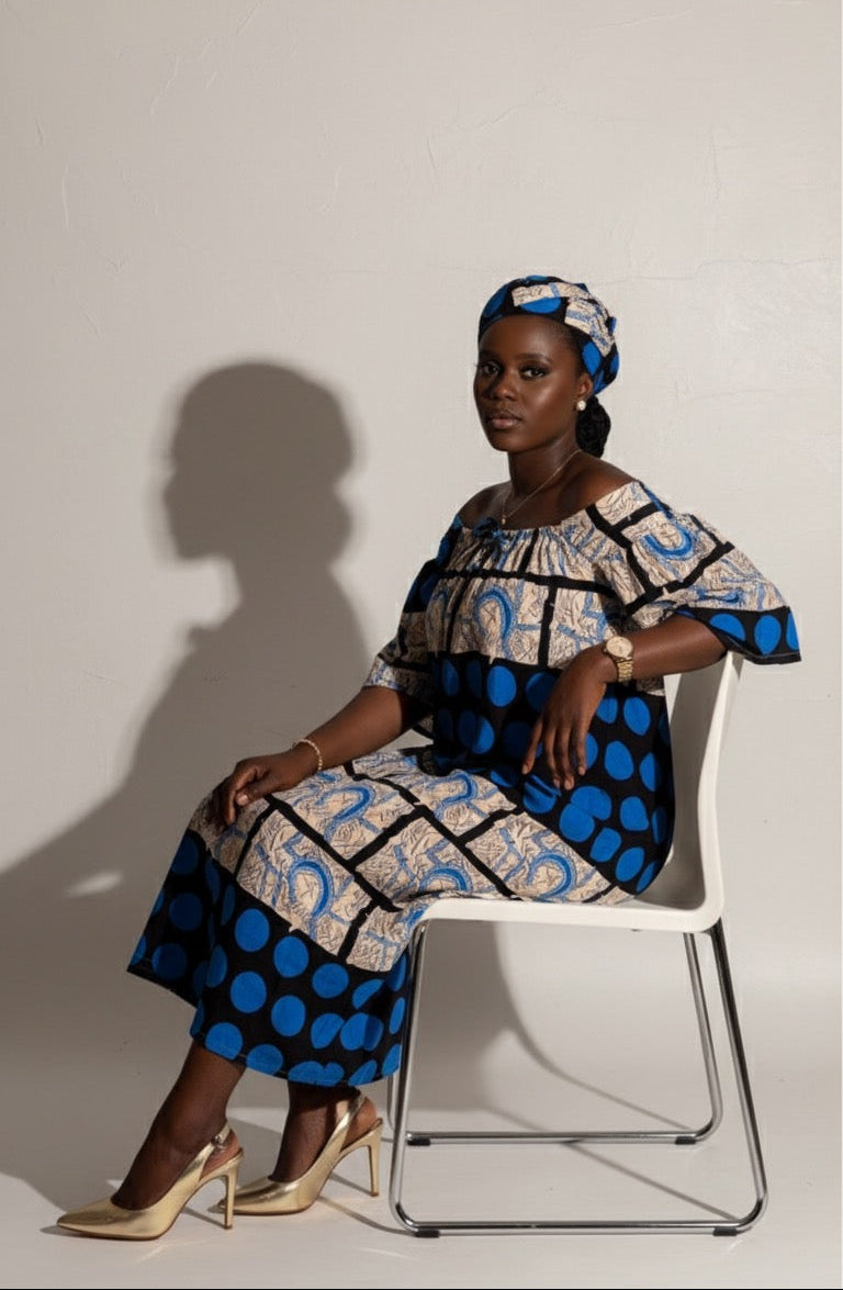 Robe L'audacieuse ASWAH - Coupe flatteuse mode africaine contemporaine
